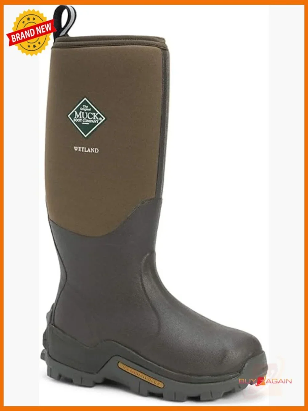 Men's Wetland Calf-High Neoprene Boots Waterproof Pull-On Work Boots